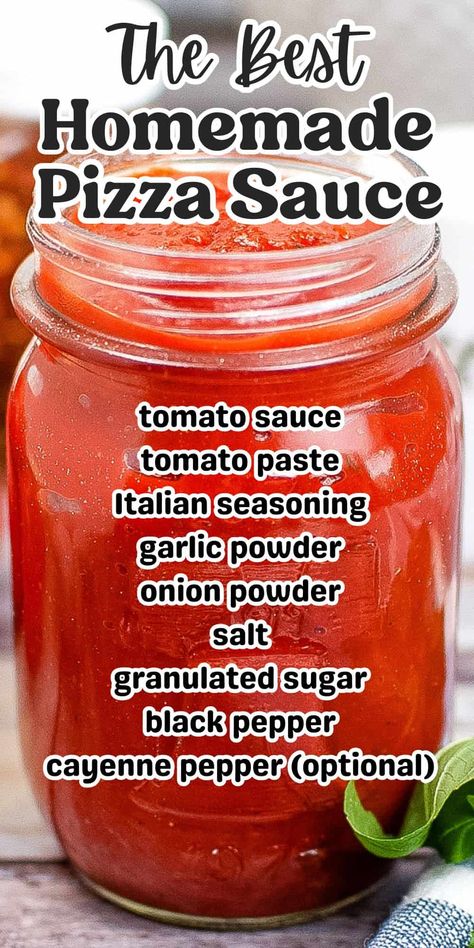 Quick and easy homemade pizza sauce from tomato paste. The best easy pizza sauce recipe! Ready in only 5 minutes and perfect for homemade pizza night! Pizza Sauce Using Tomato Sauce, Quick Pizza Sauce Recipe, Pizza Sauce Substitute, Pizza Sauce Tomato Paste, How To Make Pizza Sauce Homemade, Homemade Pizza Sauce For Canning, Homemade Pizza Sauce Easy, Canning Pizza Sauce Recipe, Pizza Sauce From Tomato Sauce