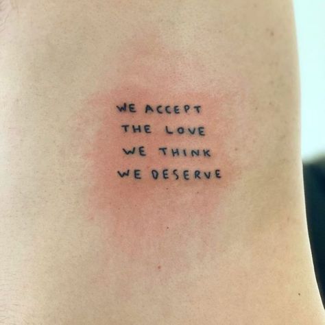 Perk Of Being A Wallflower, Wallflower Tattoo, Selflove Tattoo, Dr Tattoo, Love Reminder, Self Love Tattoo, Tattoo Love, The Perks Of Being, Perks Of Being A Wallflower