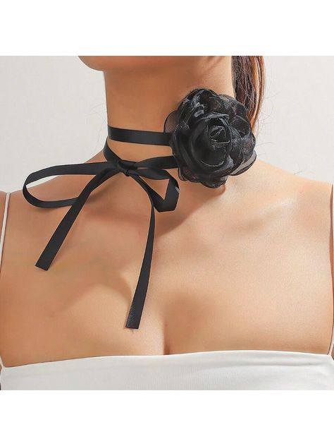 Halloween Fiesta, Ribbon Choker Necklace, Ribbon Choker, Sheer Fabric, Vintage Rose, Jewelry Inspo, Vintage Roses, Sheer Fabrics, French Style