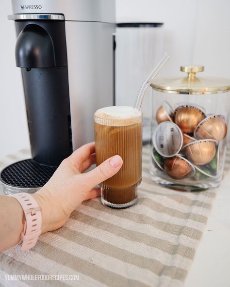 How to Make Easy Iced Coffee with Nespresso Vertuo - Yummy Whole Food Recipes Iced Coffee With Nespresso, Nespresso Vertuo Recipes, Nespresso Vertuo Next, Coffee Nespresso, Make Iced Coffee, Nespresso Recipes, Espresso Pods, Nespresso Vertuo, Cold Coffee Recipes