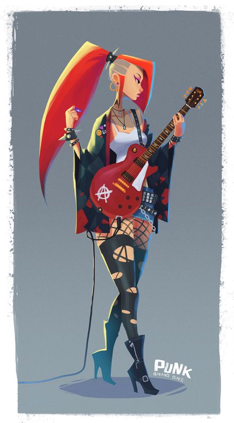 ArtStation - punk girl, wang dada Stephen Silver, Character Design Challenge, Arte Punk, Punk Art, Punk Girl, Concept Art Drawing, Design Challenge, Art And Illustration, Cartoon Character Design