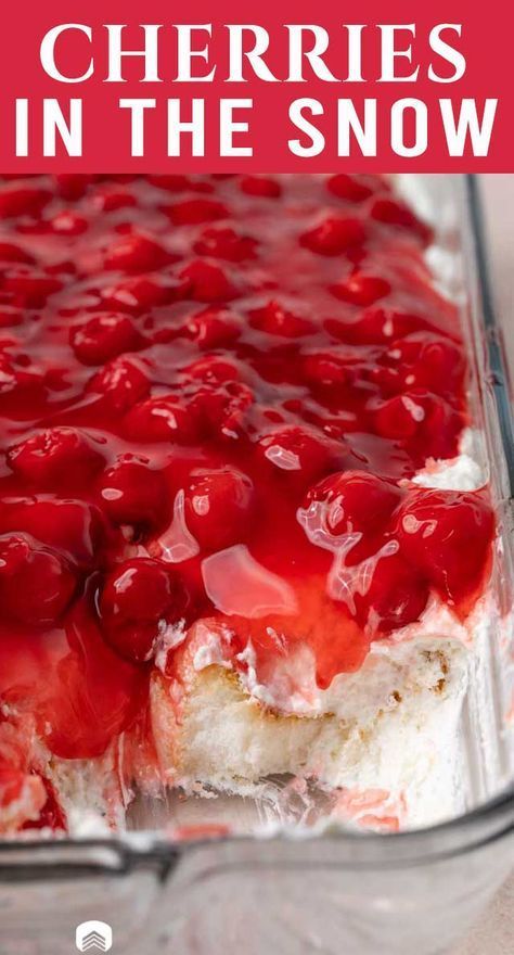 Cherries In The Snow, Fruit Dips, Angel Food Cake Desserts, Cake Summer, Layered Dessert, Fluff Desserts, Fruit Kabobs, Cherry Desserts, Torte Cupcake