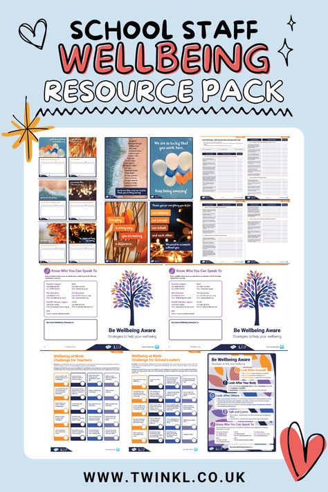 Staff Wellbeing in School Resource Pack Staff Wellbeing Ideas Teachers, Staff Wellbeing Board, School Wellbeing, Teacher Wellbeing, Staff Wellbeing, Staff Engagement, School Wellness, Mental Health Worker, Wellbeing Activities