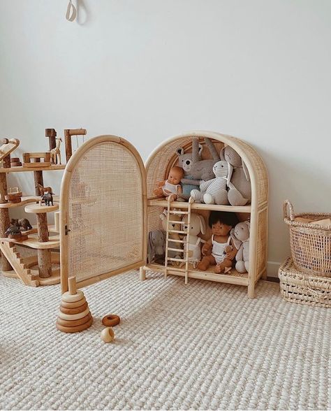 Pip and Sox on Instagram: “The perfect play space and toy storage/doll house for your little one 😍 Coming soon to our virtual shelves! Enjoy and good night lovelies…” Best Playroom, Baby Store Display, Childrens Bedroom Storage, Baby Nursery Wall Decals, Boho Baby Nursery, Diy Playroom, Classy Furniture, Cool Kids Rooms, Whimsical Nursery