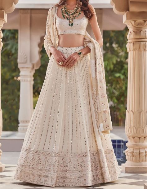 A hearty "Padharo Mhare Des!" to all you wonderful readers, Meet our … #romance #Romance #amreading #books #wattpad Chikankari Lehenga, White Lehenga, Diwali Outfits, Indian Lehenga Choli, Indian Outfits Lehenga, Nikkah Dress, Designer Bridal Lehenga, Traditional Indian Outfits, Indian Gowns Dresses