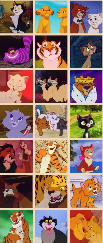 Disney cats Everybody wants to be a cat, because the cat's the only cat who knows where it's at. Cats Of Disney, Disney Cat Tattoo, Disney Cats Characters, Disney Cat Characters, Disney Cats, Disney Animals, Cat Character, Disney Life, Disney Lover