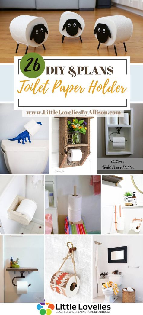 Are you tired of your current toilet paper holder? I understand how you feel. I have been there. One quick fix would be to make your very own toilet paper holder. I have made a list containing 26 creative DIY toilet paper holder ideas that you can make for your home. I’m sure you’ll find a suitable one. 1. Simple Toilet Paper Holder This kind oftoilet paper holder is best suitable for places like shops or #ToiletPaper Diy Freestanding Toilet Paper Holder, Bathroom Toilet Paper Holder Ideas, Toilet Paper Holder Ideas Diy, Fun Toilet Paper Holder, Diy Toilet Paper Holder Simple, Unique Toilet Paper Holder Diy, Toilet Tissue Holder Ideas, Diy Toilet Paper Storage, Toilet Roll Holder Diy