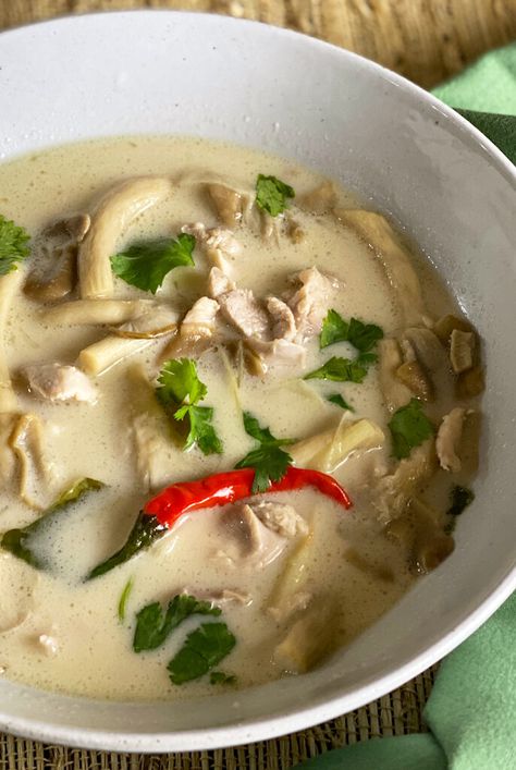 Thai Soup Recipes, Tom Kha Kai, Lemongrass Soup, Thai Coconut Chicken Soup, Vegan Tortilla Soup, Thai Coconut Chicken, Girls Dinner, Tom Kha, Recipe Generator