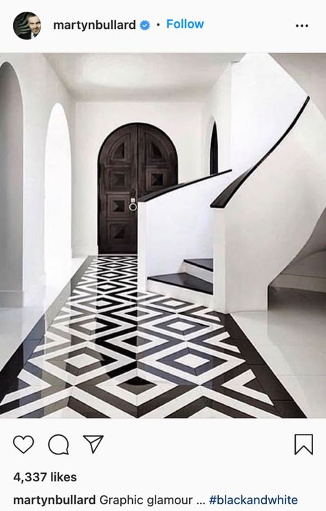 285+ Creative Instagram Captions For Home Decor & Interior Design - Black And White Hallway, Black And White Flooring, Marble Floor Pattern, Black Marble Tile, White Hallway, Marble Flooring Design, Foyer Flooring, White Marble Floor, Floor Tile Design