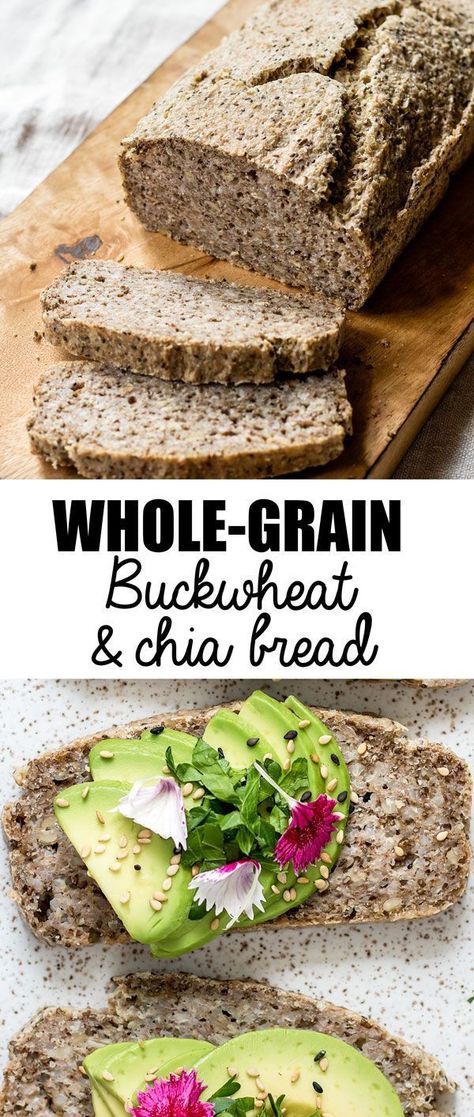 Whole Grain Gluten Free Bread Recipe, Healthy Gluten Free Bread, Chia Bread, Buckwheat Bread, Vegan Breads, Keto Bread Recipe, Coconut Flour Bread, Buckwheat Recipes, Pan Sin Gluten