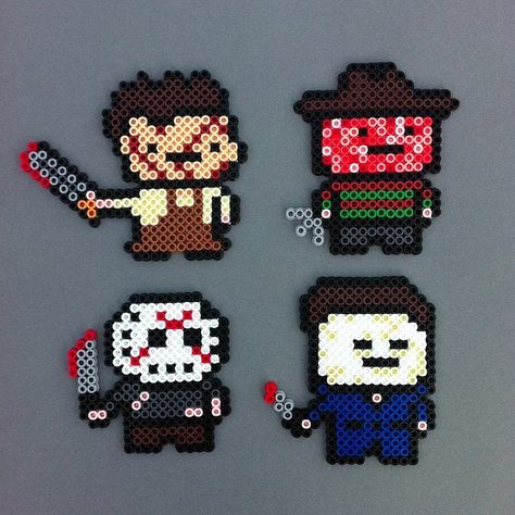 Michael Myers Perler Bead Patterns, Boo Perler Beads, Perler Beads Ideas, Beads Perler, Arte Nerd, Perler Creations, Fuse Bead Patterns, Art Perle, Arte 8 Bits