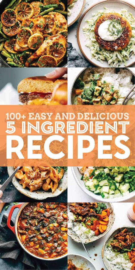 Easy 6 Ingredient Dinners, 6 Ingredient Recipes Healthy, Under 5 Ingredients Recipes, Easy Dinner Recipes 5 Ingredients Or Less, 5 Step Recipes, Easy 5 Ingredient Dinners Healthy, Easy Recipes 5 Ingredients Or Less, Quick Low Ingredient Meals, Short Ingredient Recipes Dinners