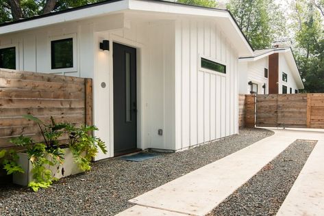 8 Secrets to Designing the Perfect ADU, According to People Who Did It Bed Blocks, Small Fence, Accessory Dwelling Unit, Austin Homes, Airbnb Host, A Frame House, Comfortable Bedroom, Back Garden, Large Windows