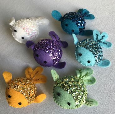 https://folksy.com/shops/AppleyDapplysStoreCupboard Felt Fish, Baby Mobil, Fish Brooch, Felt Crafts Patterns, Felt Embroidery, Felt Patterns, Felt Brooch, Dark Turquoise, Creation Couture