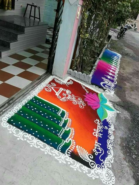 Diwali Best Rangoli, Dasara Rangoli Designs Latest, Dasara Rangoli Designs, Dussehra Rangoli Designs, Dasara Rangoli, Rangoli Images, Welcome Rangoli, Rangoli Photos, Latest Rangoli Designs