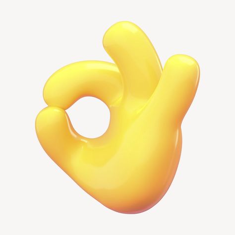 Ok Hand Sign Drawing, Hand Sign Drawing, 3d Emoticon, Ok Hand Sign, 3d Emoji, Sign Drawing, Hand Signals, Hand Gesture, Hand Sign