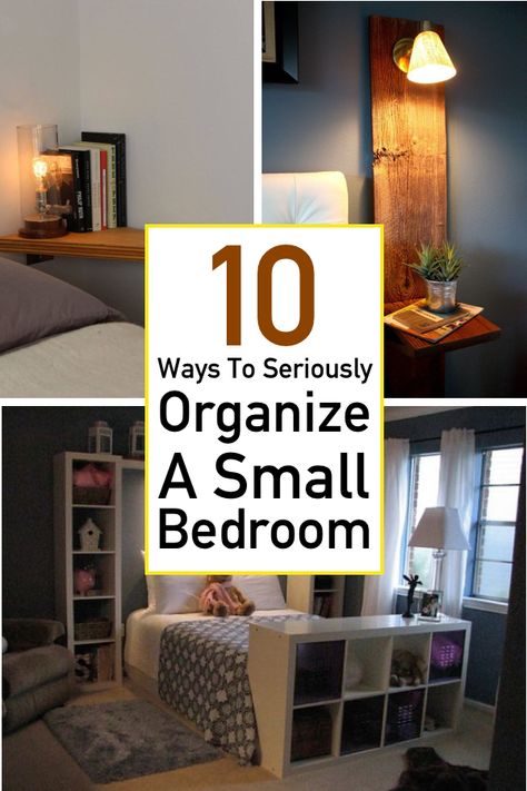 Looking for ways to organize your small bedroom?  Check out these 10 genius small bedroom organization ideas that have huge impact. Organize A Small Bedroom, Bedroom Organization Ideas, Storage Hacks Bedroom, Very Small Bedroom, Small Room Organization, Small Bedroom Organization, Small Bedroom Storage, Bedroom Organization, Small Bedroom Decor