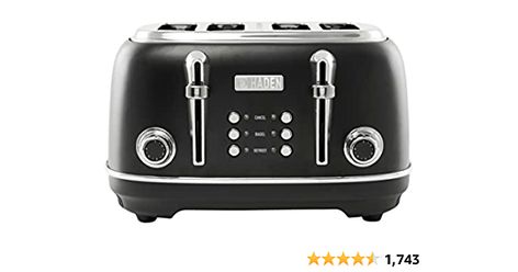 Haden Heritage 75096 Stainless Steel 1500W Retro Toaster 4 Slice Wide Slot w/Removable Crumb Tray and Settings, Black/Chrome Toasters w/Adjustable Browning Control, Smart Toaster : Amazon.ca: Home Easy Toast, Breakfast Station, Retro Toaster, Kitchen Appliance Set, Electric Toaster, Stainless Steel Toaster, Coffee Maker Machine, Bagel Cream Cheese, Steel House