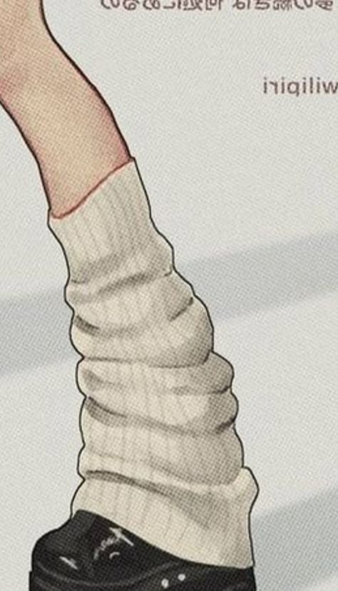 Leg Warmer Reference Drawing, Leg Warmer Tutorial Drawing, Art Legs Drawing, How To Draw Socks Anime, How To Draw Legs With Shoes, Anime Leg Warmers Drawing, Leg Warmers Outfit Drawing, Cute Socks Drawing, Leg Warmers Reference Drawing