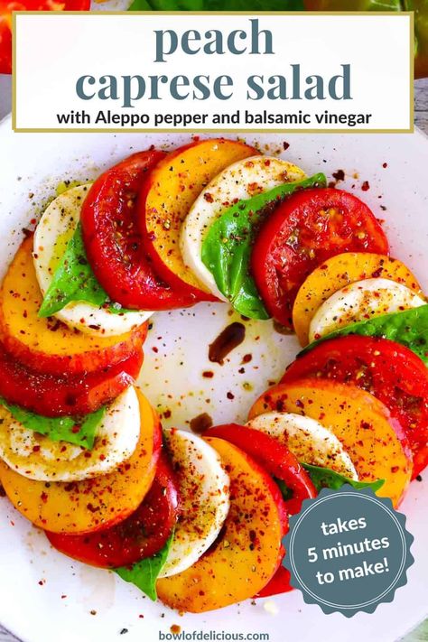 Peach Caprese Salad, Awesome Salads, Peach Caprese, Light Summer Meals, Fall Eats, Southern Potato Salad, Aphrodisiac Foods, Vegetarian Salad, Summer Eats