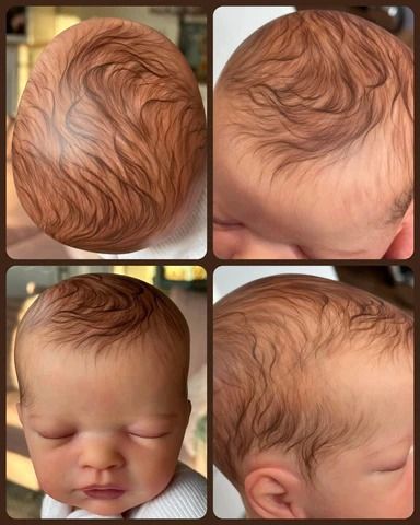 Hair Painting, by Christine Woolley - Rose Doll Expo Reborn Doll Painted Hair, Reborn Painting, Custom Reborn Dolls, Baby Doll Hair, Reborn Art, 3d Hair, Painting Hair, Bb Reborn, Doll Making Tutorials