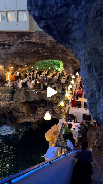 Florian Olbrechts on Instagram: "This restaurant is one of the most romantic in the world, nestling inside a natural cave 🥂

It is located in Polignano a Mare, in Puglia, Italy, just a few minutes’ drive from Bari and its airports 🇮🇹

📍Polignano a Mare, Puglia, Italy

#GrottaPalazzese #restaurant #italy #PolignanoAMare #cave #caverestaurant #visititaly #puglia #interiordesign #architecture #beautifuldestinations #shotoniphone" Natural Cave, Puglia Italy, Visit Italy, Most Romantic, Bari, Puglia, Beautiful Destinations, Food Ideas, Drive