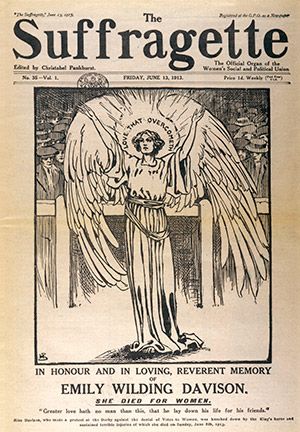 'The Suffragette' of June 1913, dedicated to the memory of Emily Davison Christabel Pankhurst, Suffragette Movement, King Horse, Suffrage Movement, Vintage Advertisement, Black And White Illustration, Fine Art Photo, Poster Vintage, Women In History