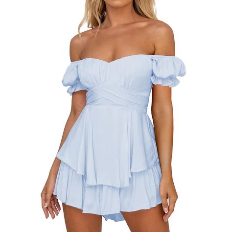 Short Jumpsuits For Women, Hot Summer Looks, College Vibes, Rompers For Women, Off Shoulder Romper, Solid Jumpsuit, Boho Romper, School Clothes, Summer Boho