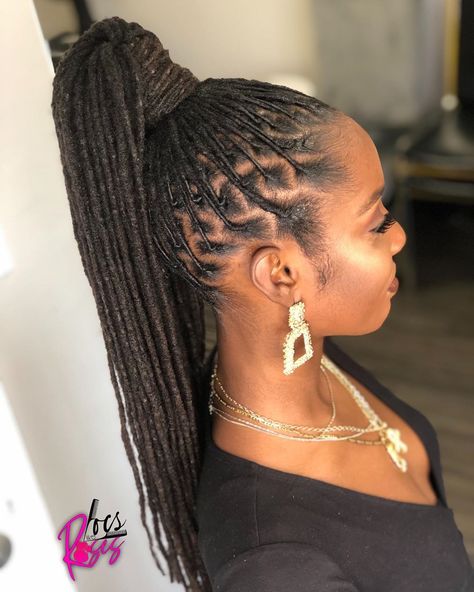 Loc Updo Ponytail, Dreadlocks Ponytail Hairstyles, Long Locs Updo Styles Black Women, Long Loc Ponytail Styles, Long Locs Updo, Long Dreadlocks Styles, Loc Ponytail Styles Black Women, Loc Updo Styles Long, Dread Curls