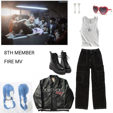 Bts Outfits Inspired, 8th Member Of Bts, Bts 8th Member Outfits, Fire Bts, Bts 8th Member, Bts Hyyh, Korean Fashion Kpop Inspired Outfits, Korean Fashion Kpop, Bts Inspired Outfits