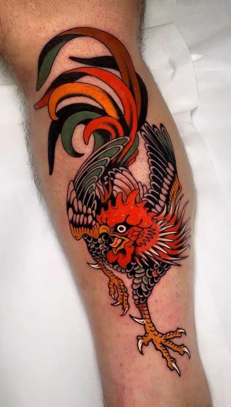 Traditional Rooster Tattoo, Traditional Tattoo Animals, Zebra Tattoos, Chicken Tattoo, Rooster Tattoo, Traditional Tattoo Sleeve, American Tattoos, Traditional Tattoo Art, Traditional Tattoo Flash