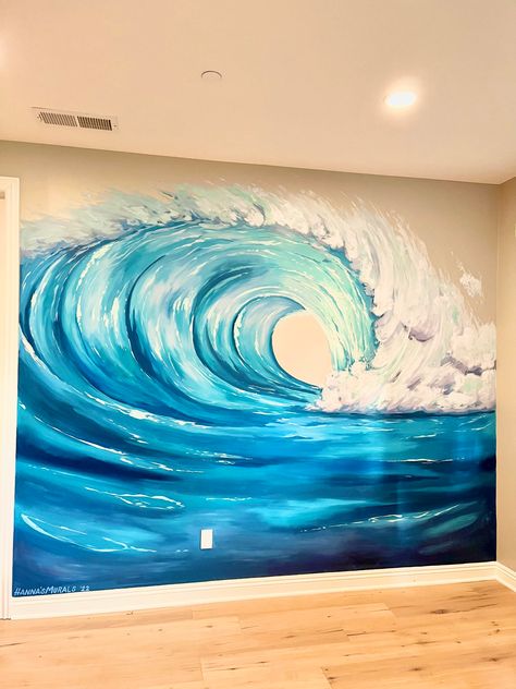 Indoor — Hanna's Murals San Diego Ocean Wall Mural Painting, Ocean Mural Bedroom, Ocean Murals, Pto Fundraisers, Shark Mural, Wave Mural, Ocean Wall Mural, Mural Ocean, Ocean Mural