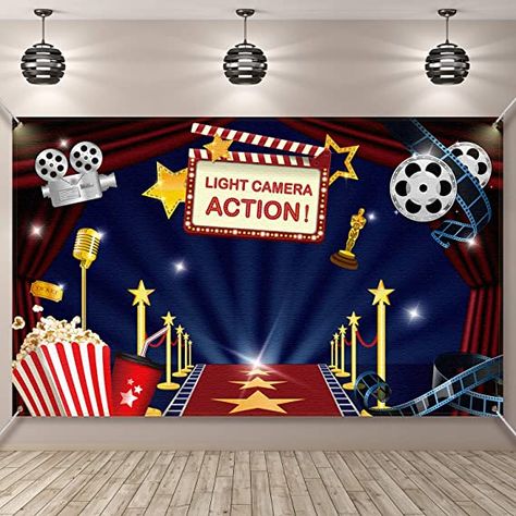 Movie Theme Party Decorations, Night Ceremony, Movie Night Birthday, Photography Booth, Night Birthday Party, Movie Night Birthday Party, Awards Night, Theme Party Decorations, Party Event