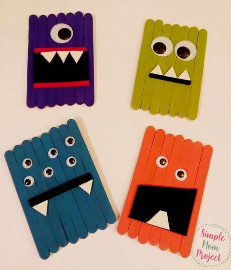 diy facile 20+ EASY TO MAKE DIY HALLOWEEN & FALL POPSICLE STICK CRAFTS FOR KIDS, PRESCHOOLERS AND TODDLERS | GET YOUR CRAFT HAT ON AND START CREATING! diy facile Fall Popsicle Stick Crafts, Halloween Popsicle Stick Crafts, Stick Crafts For Kids, Kids Crafts Toddlers, Popsicle Stick Crafts For Kids, Popsicle Crafts, Stick Crafts, Holiday Crafts For Kids, Art And Craft Videos