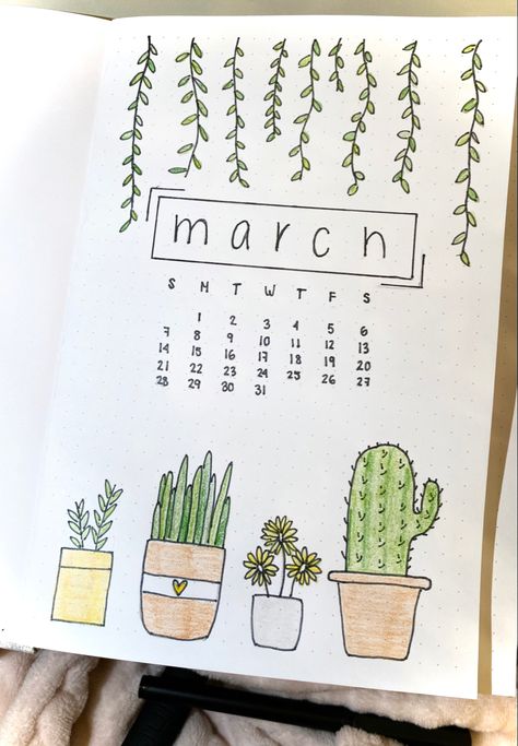 Journal Ideas March, March Bullet Journal Cover, Journal March, Bullet Journal Work, March Bullet Journal, Bullet Journal Ideas Templates, Journal Inspiration Writing, Creating A Bullet Journal, Bullet Journal Mood Tracker Ideas