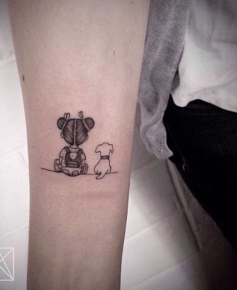 Puppy Tattoo, Ring Finger Tattoos, Patiently Waiting, Baby Tattoos, Family Tattoos, Dog Tattoo, Mom Tattoos, Little Tattoos, Trendy Tattoos