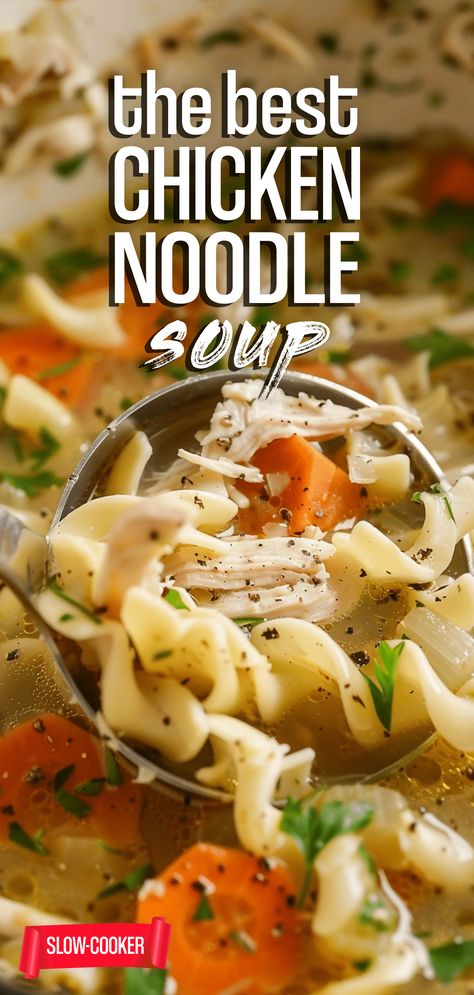 Slow Cooker Chicken Noodle Soup – Chasety Slow Cook Chicken Noodle Soup, Crockpot Chicken And Noodle Soup, Chicken Noodle Soup With Bone Broth, Slow Cooker Soup With Chicken, Chicken Noodle Soup Crock Pot Easy, Healthy Chicken Noodle Soup Crock Pot, Slow Cooker Chicken Soup Recipes, Homemade Chicken Noodle Soup Crockpot, Slow Cooker Chicken Noodle Soup Recipes