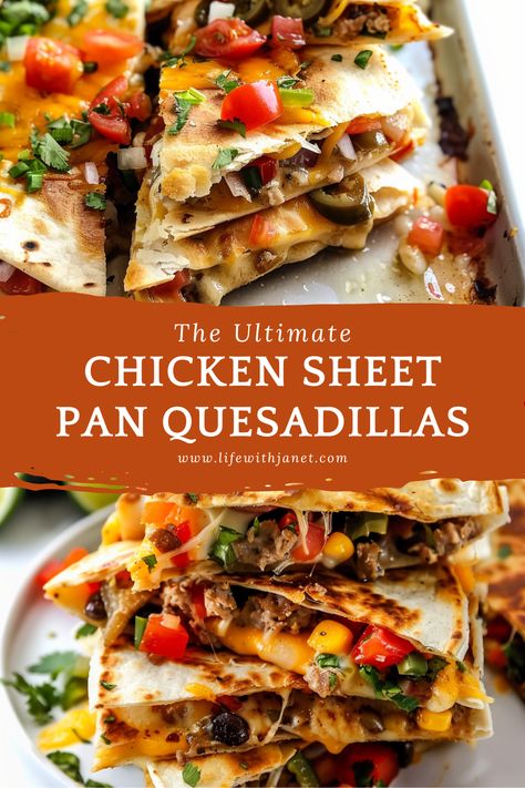 Chicken Sheet Pan Quesadilla Chicken Sheet Pan Quesadilla, Sheet Pan Quesadilla, Pan Quesadilla, Sheet Pan Quesadillas, Sunday Meals, Giant Chicken, Chicken Sheet Pan, Dinner Party Dishes, Avocado Crema