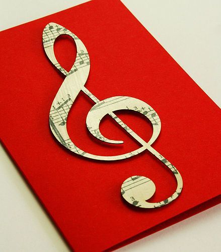 Music Card, Sheet Music Crafts, Musical Cards, Sheet Music Art, Music Crafts, Vintage Sheet Music, Treble Clef, Music Themed, Vintage Sheets