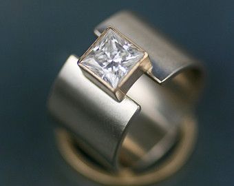 Wide Band Wedding Ring, Lunar Eclipse, Princess Cut Diamond, Unique Wedding Bands, Alternative Engagement Rings, Band Engagement Ring, Bling Rings, Engagement Ring Wedding Band, Wide Bands