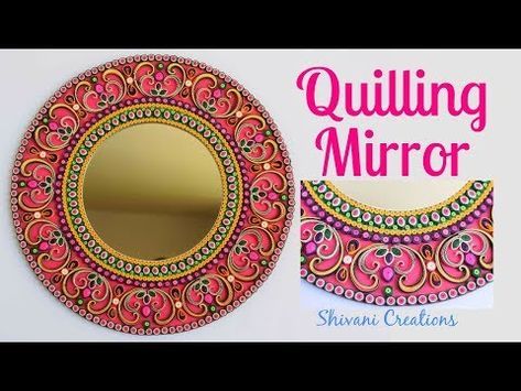 YouTube Quilling Shapes, Paper Quilling Jewelry, Art Mirror, Star Wall Decals, Flower Birthday Cards, Mirror Crafts, Quilling Tutorial, 3d Quilling, Quilling Jewelry