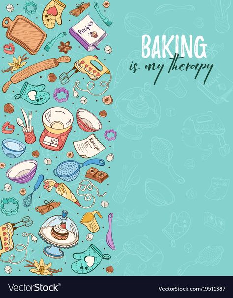 Baking Wallpaper, Vertical Composition, Recipe Book Covers, Concept Poster, Time Poster, Doodle Background, Scrapbook Quotes, Book Background, Kitchen Art Prints