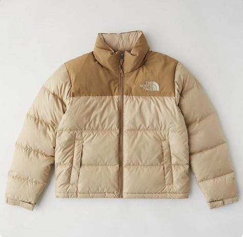 go viral broo North Face Aesthetic, Beige Puffer Jacket, Nort Face, Beige Puffer, North Face Puffer Jacket, Face Aesthetic, Retro Jacket, Cute Jackets, North Face Women