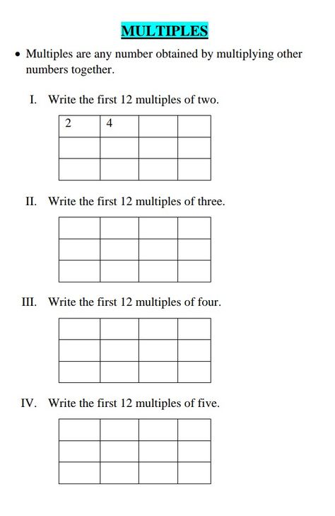 Factors And Multiples Worksheet, Multiples Worksheet, Multiplication 3, Science Teacher Quotes, Class Worksheets, Maths Worksheet, Factors And Multiples, Math Station, Grade 6 Math