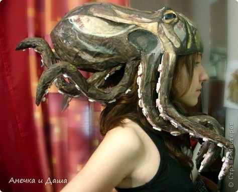 Paper Mache Octopus, Octopus Hat, Diy Kostüm, Hat Tutorial, Paper Toy, Cosplay Tutorial, Cosplay Diy, Papel Mache, Halloween Make