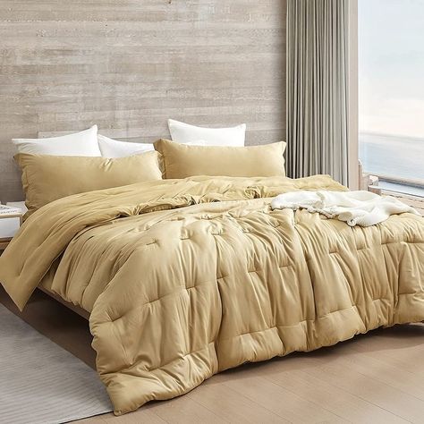 Jake Dawson, Gold Comforter Set, Cooling Comforter, Taupe Bedding, Gold Comforter, Linen Comforter, Grey Comforter Sets, Bamboo Sheets Bedding, Cool Comforters