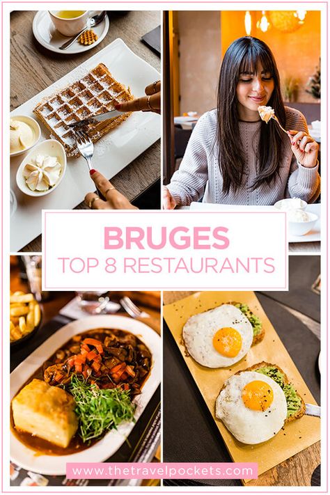 Top 8 Restaurants in Bruges #Belgium #Bruges #Brugge #foodie #BrugesFoodTour #BrugesBestEats Best Restaurants In Bruges, Bruges Restaurant, Flemish Beef Stew, Belgium Bruges, Belgium Food, Liege Waffle, Brugge Belgium, Dessert Waffles, Vacation Europe