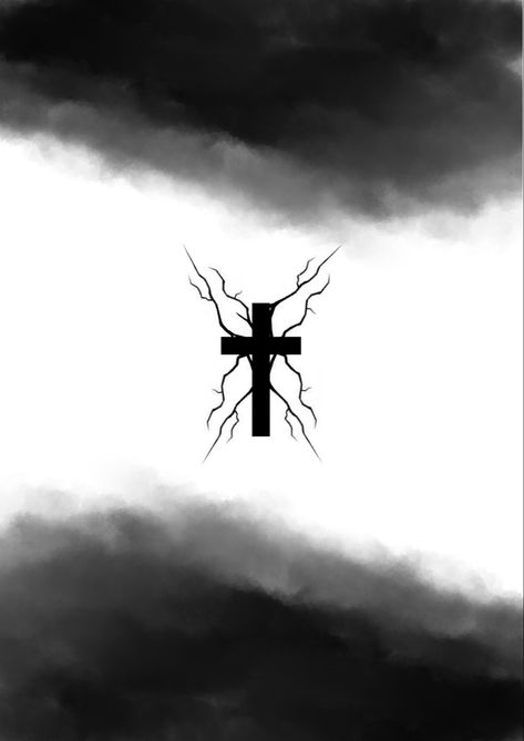 Cross With Lightning Tattoo, Wallpaper Cross, Usmc Tattoo, Tattoos Masculinas, Lightning Tattoo, Japanese Tattoo Symbols, Light Tattoo, Cloud Tattoo, Tattoo Symbols