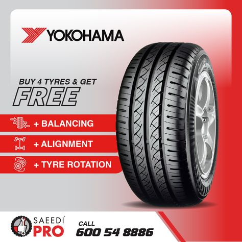 Yokohama Tires are world renowned for their quality and reliability.  From high-performance ADVAN series to rugged GEOLANDAR tires, at Saeedi Pro you can find the perfect fit for your vehicle and enjoy top-notch service and unmatched quality.  Trust Saeedi Pro for the widest range of Yokohama Tires, the best prices, and expert care.  Enquire Now 📞 600 54 8886 ⁠ 📲 WhatsApp +971 52 903 3041 ⁠ #YokohamaTires #BuyTyres #UAECars #Newtyres #DubaiTyres #DubaiTireShop #TyresDubai #TyrePromotions Dubai Shopping, Tyre Brands, Tyre Shop, New Tyres, Creative Video, Yokohama, In Dubai, Car Tires, High Performance