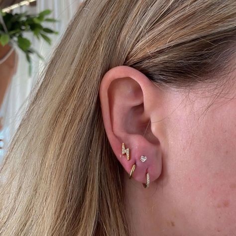 :: Stacked Lobes Rising :: Stacked lobe piercings are taking over, and we are here for it! ❤️‍🔥 Layering your lobes adds so much personality and style. Who else is loving this trend?! ✨ Piercer: Hannah Tressler @poked.by.hannah #stackedpiercings #femalepiercer #femaleartist #storiesmatter #storylineinktattoo #nofilter Stacked Lobes, Stacked Lobe, Lobe Piercings, Lobe Piercing, Female Artists, Ink Tattoo, My Jewellery, Piercings, Jewelry Box